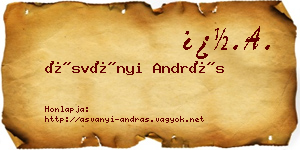 Ásványi András névjegykártya