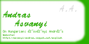 andras asvanyi business card